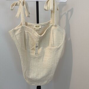NWT Maeve Anthropologie Cream Tank Top XL